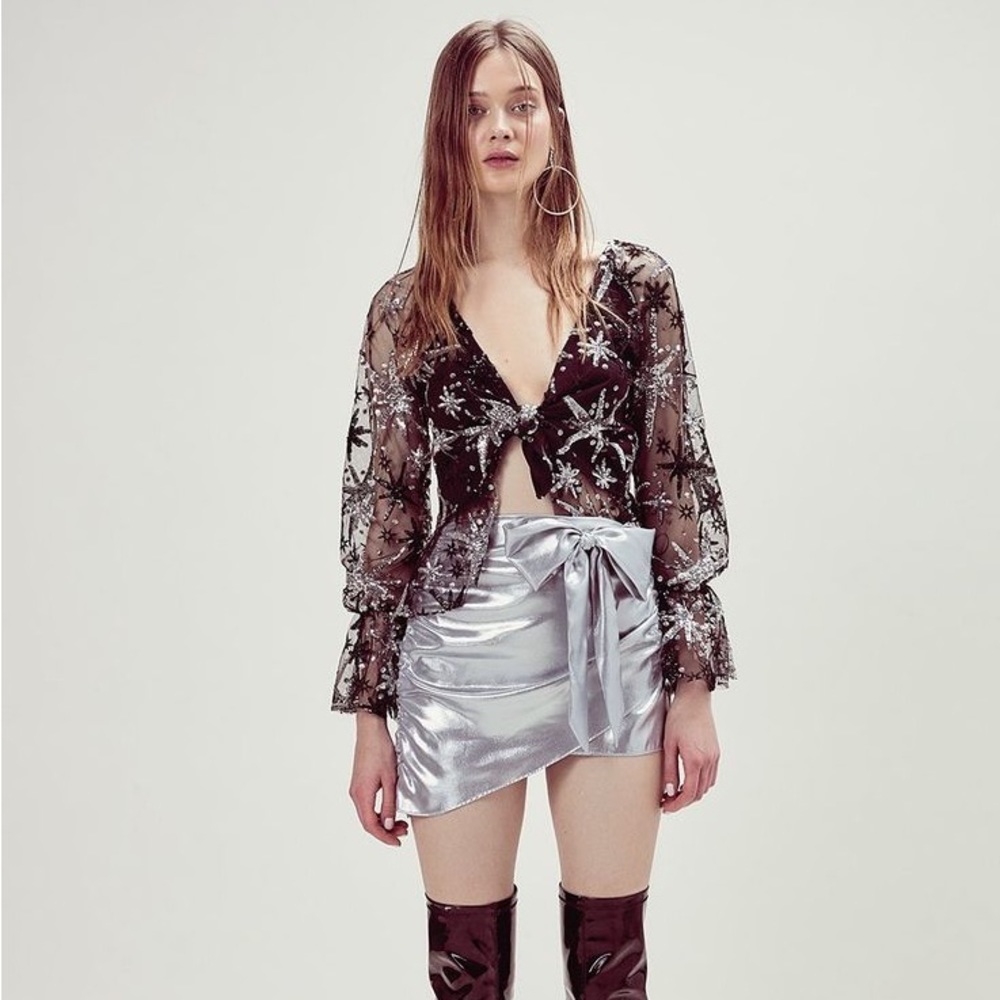 For love and lemons black jack mini skirt